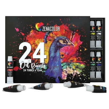 Farby olejne Zenacolor wielokolorowy 24 szt. 12 ml