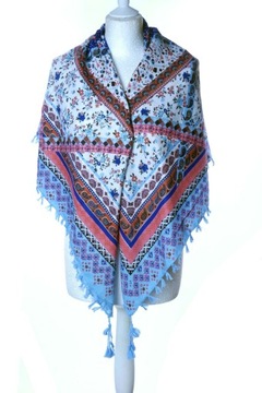 DAMSKA WZORZYSTA CHUSTA NA RAMIONA SZAL KRATA