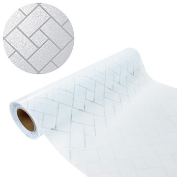 Folia Statyczna Okienna Wzór Prostokąty Dekoracja Ochrona Prywatności 45cm