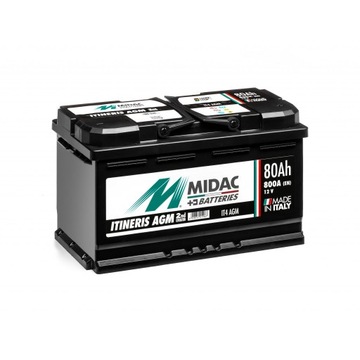 AKUMULATOR MIDAC, AGM START&STOP 80Ah, 800A