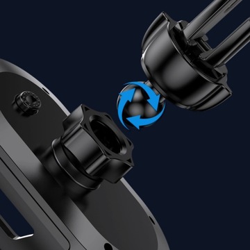 Uchwyt samochodowy na telefon, do kratki nawiewu, obrotowy 360°, mocny