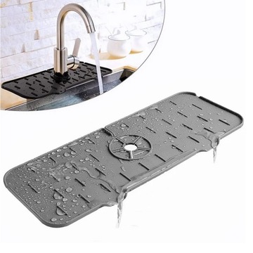 СИЛИКОНОВЫЙ КОВрик, СЛИВНОЙ ПОДДОН ДЛЯ РАКОВИНЫ СЕРЫЙ