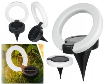 WBIJANA LAMPA SOLARNA LEDOWA RING 360 Z CZUJNIKIEM ZMIERZCHU