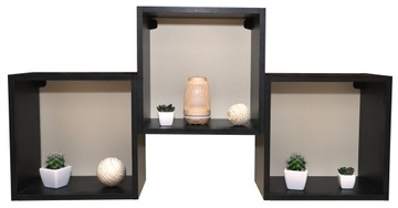 ПОЛКА ПОДВЕСНАЯ НАСТЕННАЯ KUBIK ЧЕРНАЯ 20X20