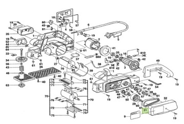 Bosch 2604736002 Pasek zębaty do struga GHO3-82 75 zebów grubość 14mm