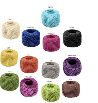 разноцветная джутовая нить