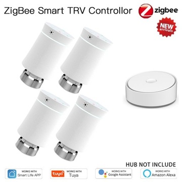 GŁOWICA TERMOSTATYCZNA DO GRZEJNIKA ZigBee*4+Gateway Hub Bluetooth*1 BIAŁA