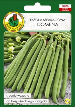 FASOLA SZPARAGOWA KARŁOWA DOMENA ODPORNA NASIONA BEZ GMO 50g