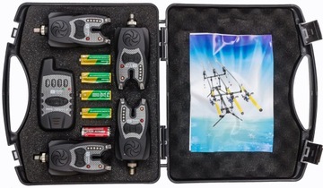 Комплект из 4 сигнализаторов поклевки, блок управления датчиком поклевки