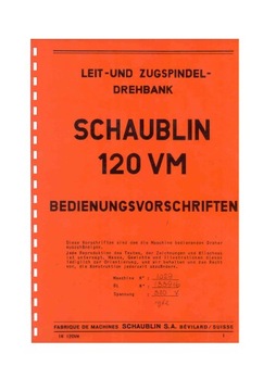 DTR - Tokarka Schaublin 10 VM