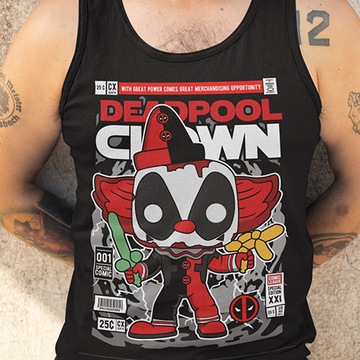 TANK TOP FILMOWE DEADPOOL CLOWN