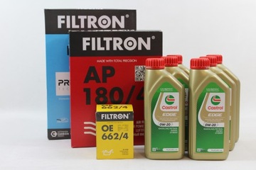 OLEJ CASTROL 0W20 6L+FILTRY VOLVO XC60 II 2.0