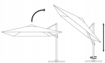 СКЛАДНОЙ САДОВЫЙ ЗОНТ ДЛЯ ТЕРРАСЫ 3х3М БОЛЬШОЙ СЕРЫЙ С КРЫШКОЙ