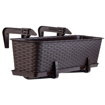 ПОДСТАВКА ДЛЯ БАЛКОННЫХ ЦВЕТОЧНЫХ ЦВЕТОК 60см, КОРИЧНЕВАЯ