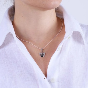 Серебряный кулон ангел с цирконами ECLA