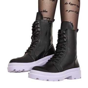 NERO/LAVANDA BOTKI DAMSKIE WORKERY VEDERME 39