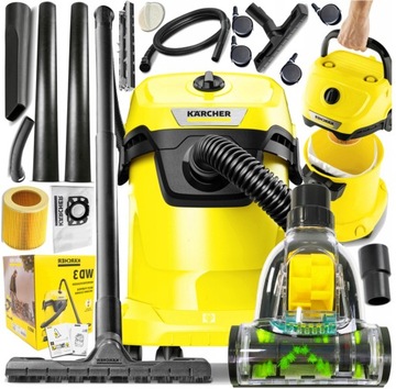 MOCNY ODKURZACZ KARCHER GIGA XXL LEKKI+ TURBOSZCZOTKA PRO POWER PLUS ZESTAW