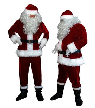 ВЕЛЮРОВЫЙ САНТА-МОРОЗ БОРДОВЫЙ + РУКАВ 10 шт. ЧЕХОЛ + КОНФЕТНАЯ СУМКА