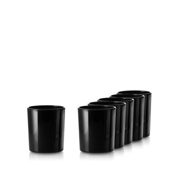 Pojemnik szklany szklanka do zalewu świec 38006 czarny połysk 260 ml kpl. 6