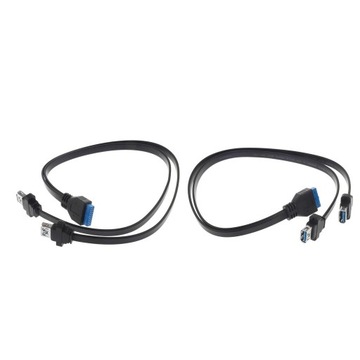 2x 2Ports Dual USB 3.0 Type A Female to 20 Pin