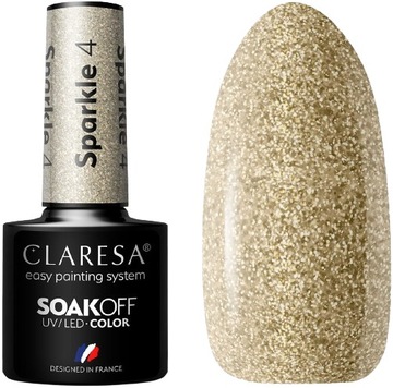 LAKIER HYBRYDOWY SPARKLE 4 5g CLARESA Brokatowy