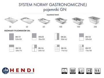Pojemnik GN 1/3 wys. 200 mm stal Budget Line HENDI