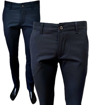 Spodnie wizytowe eleganckie casual granatowe 40