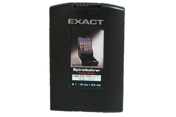 EXACT WIERTŁA KOBALTOWE SPIRALNE 1-10mm HSSE-CO 5 19PC 32005