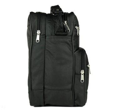 Мужская двухкамерная кожаная сумка-мессенджер, кожа