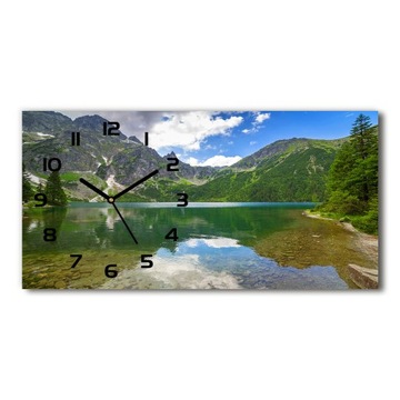 Zegar ścienny szklany Morskie oko Tatry 60x30 cm