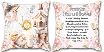 Pamiątka I Komunii Świętej/ Poduszka 40x40 Komunijna/ Prezent/ Dziewczyna
