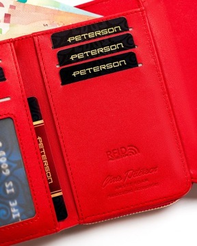 Portfel damski PETERSON pojemny portmonetka skóra eko RFID