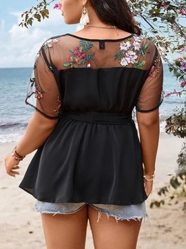 SHEIN PLUS SIZE BLUZKA CZARNA W KWIATY 46 1ŁHC