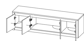 МОНТАНА K4D комод, дуб лефкас, ветка, БЕСПЛАТНО