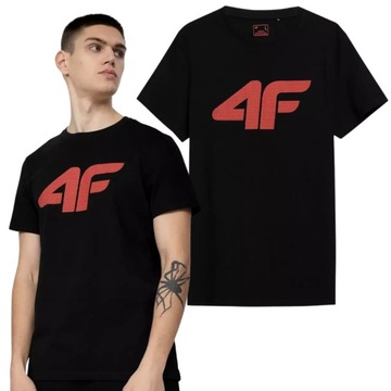 t-shirt 4f męski koszulka regular z bawełny logo