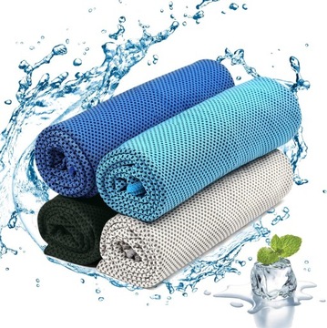 RĘCZNIK CHŁODZĄCY ODDYCHAJĄCY ZESTAW 4 sztuki 100 x 30 cm fitness siłownia