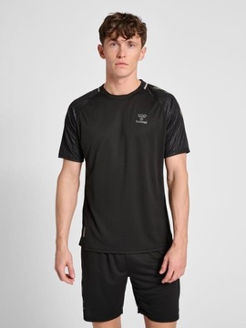 HUMMEL CZARNA SPORTOWA KOSZULKA LOGO POLY A5X HMR__M