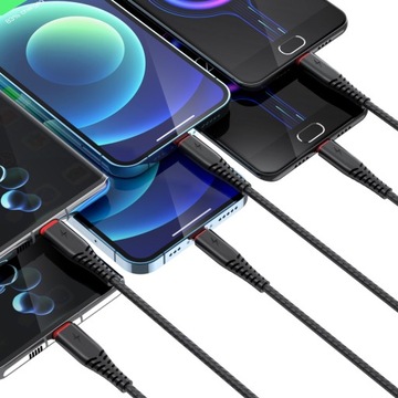 КАБЕЛЬ XO 1 и 2 м, 6 в 1, USB — Micro USB-C LIGHTNING
