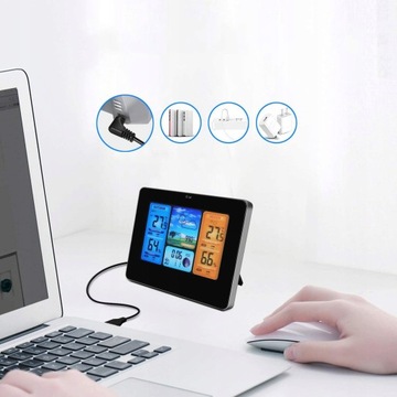 БЕСПРОВОДНАЯ ПОГОДНАЯ СТАНЦИЯ ПОГОДА Гигрометр Термометр Датчик Часы Дата