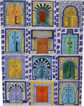 Orientalne KAFLE arabskie malowane ręcznie mozaika płytka ścienna 60 x 45