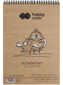 BLOK Szkicownik plenerowy spirala HAPPY COLOR A5