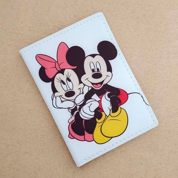 Funda de cuero PU para pasaporte de Mickey Pooh y