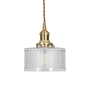 balcony Retro brass glass -shaped chandeliers