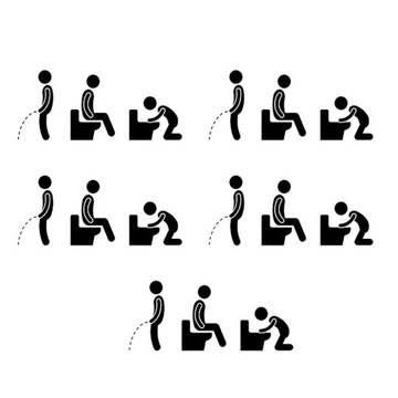 5 SZTUK ŚMIESZNYCH NAKLEJEK NA TOALETĘ DIY DEKORACJA DOMU