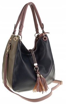 The Grace bags Włoska Torebka Damska worek listonoszka 603 Blue