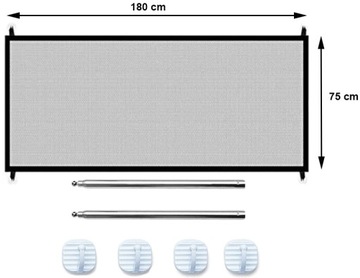 Bramka Zabezpieczająca dla psa Regulowana do 180cm