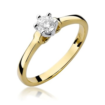 Złoty pierścionek z brylantami 0,25ct pr. 585 r24