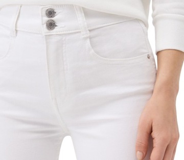 Spodnie jeansy wysoki stan damskie rurki klasyczne Sinsay białe r.34