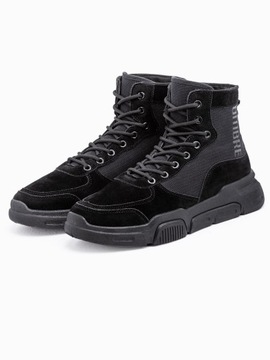 Buty męskie sneakersy za kostkę T348 czarne 44