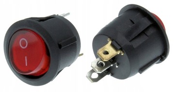 Przełącznik Kołyskowy KCD2 6A 250V okrągły Podświe